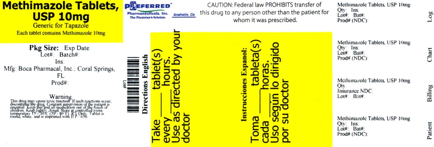 Methimazole Tablets Usp Rx Only