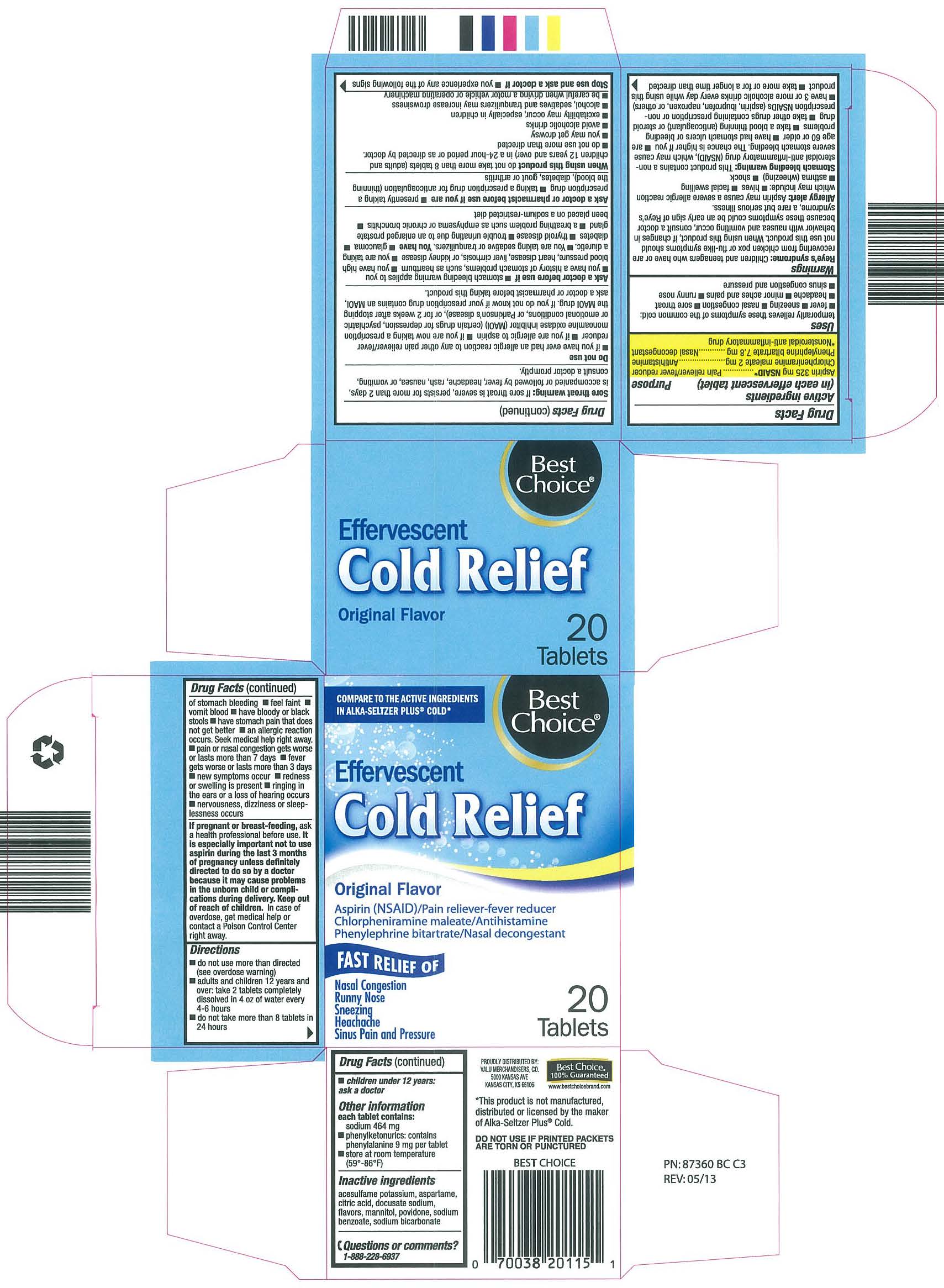 Best Choice Effervescent Cold Relief Tablets