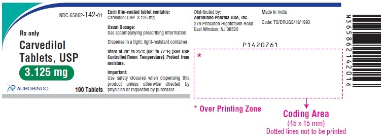 PACKAGE LABEL-PRINCIPAL DISPLAY PANEL - 3.125 mg (100 Tablet Bottle)