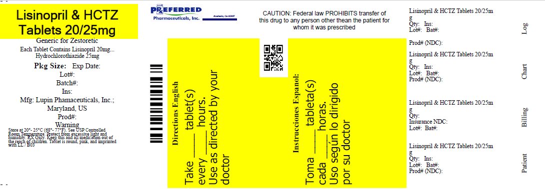 LISINOPRIL AND HYDROCHLOROTHIAZIDE TABLETS USP