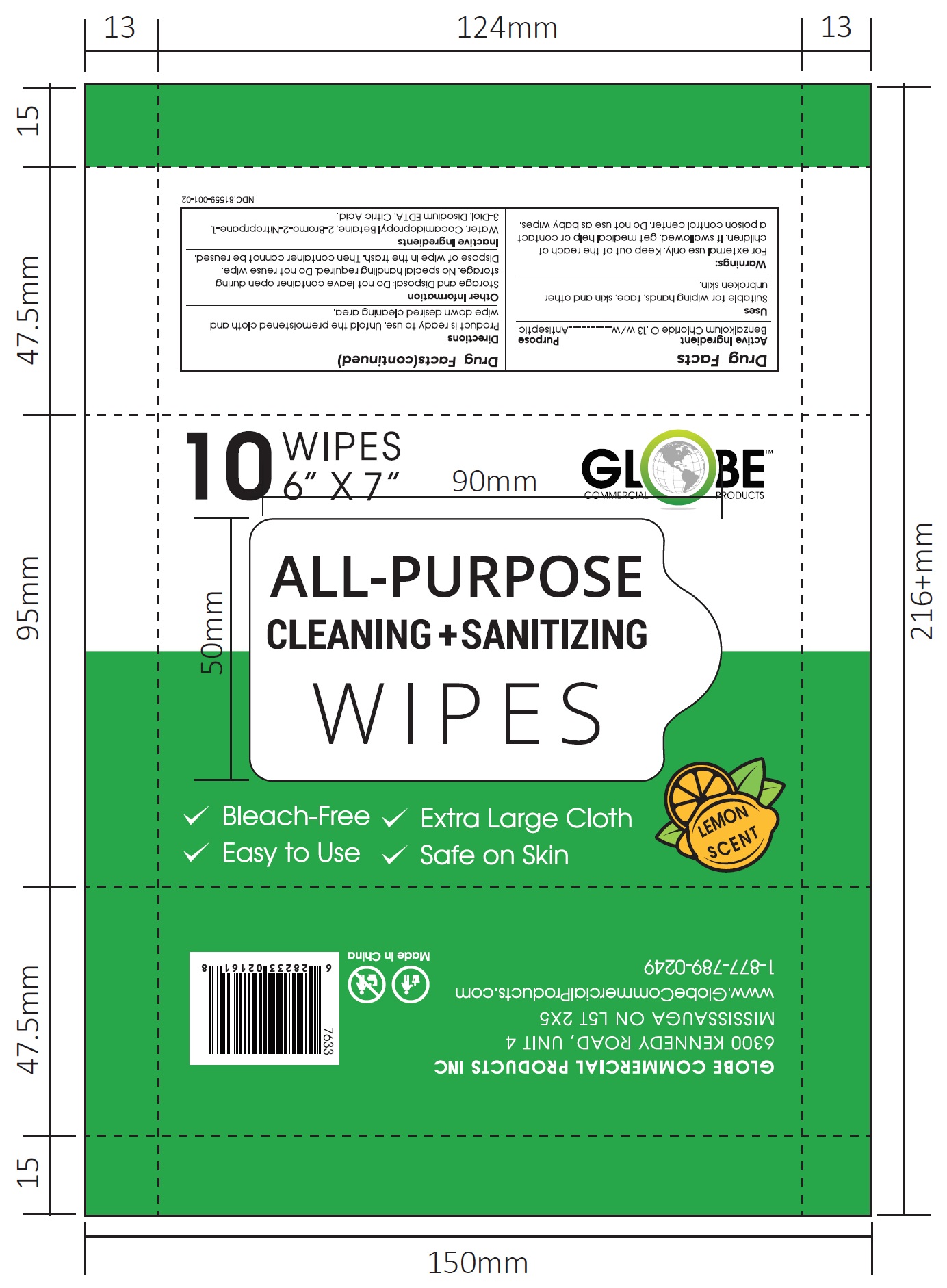 10 Wipes Label