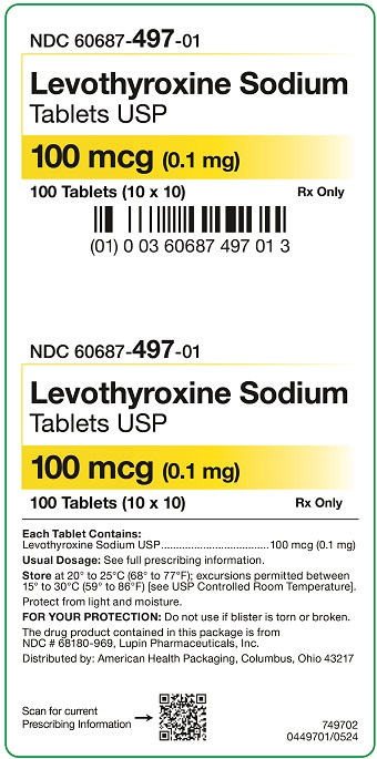 100 mcg Levothyroxine Sodium Tablets Carton