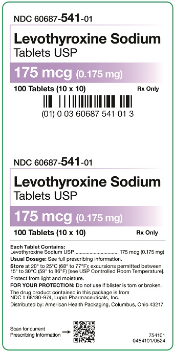 175 mcg Levothyroxine Sodium Tablets Carton