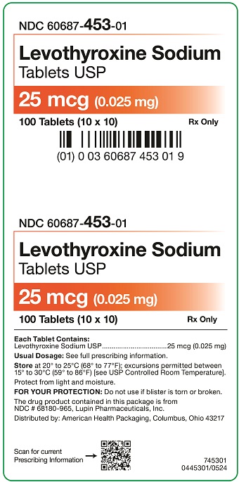 25 mcg Levothyroxine Sodium Tablets Carton