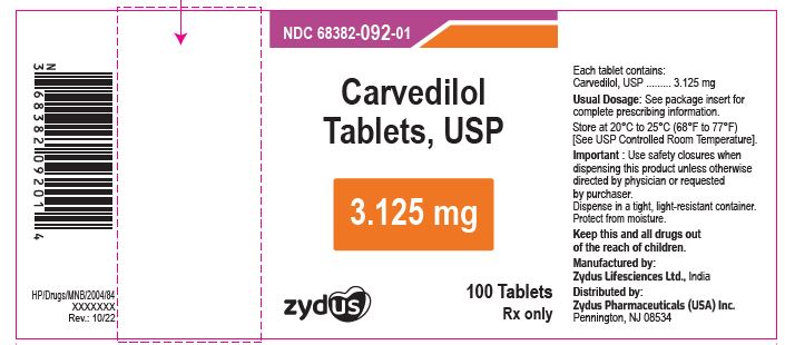 Carvedilol Tablets, 3.125 mg