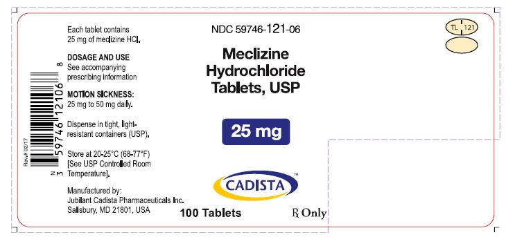 100 Counts of 25mg Tablets