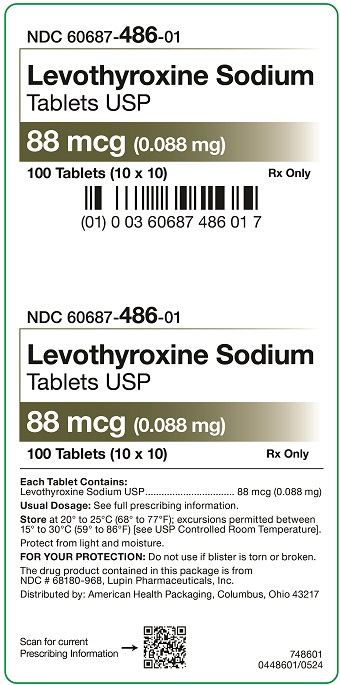 88 mcg Levothyroxine Sodium Tablets Carton