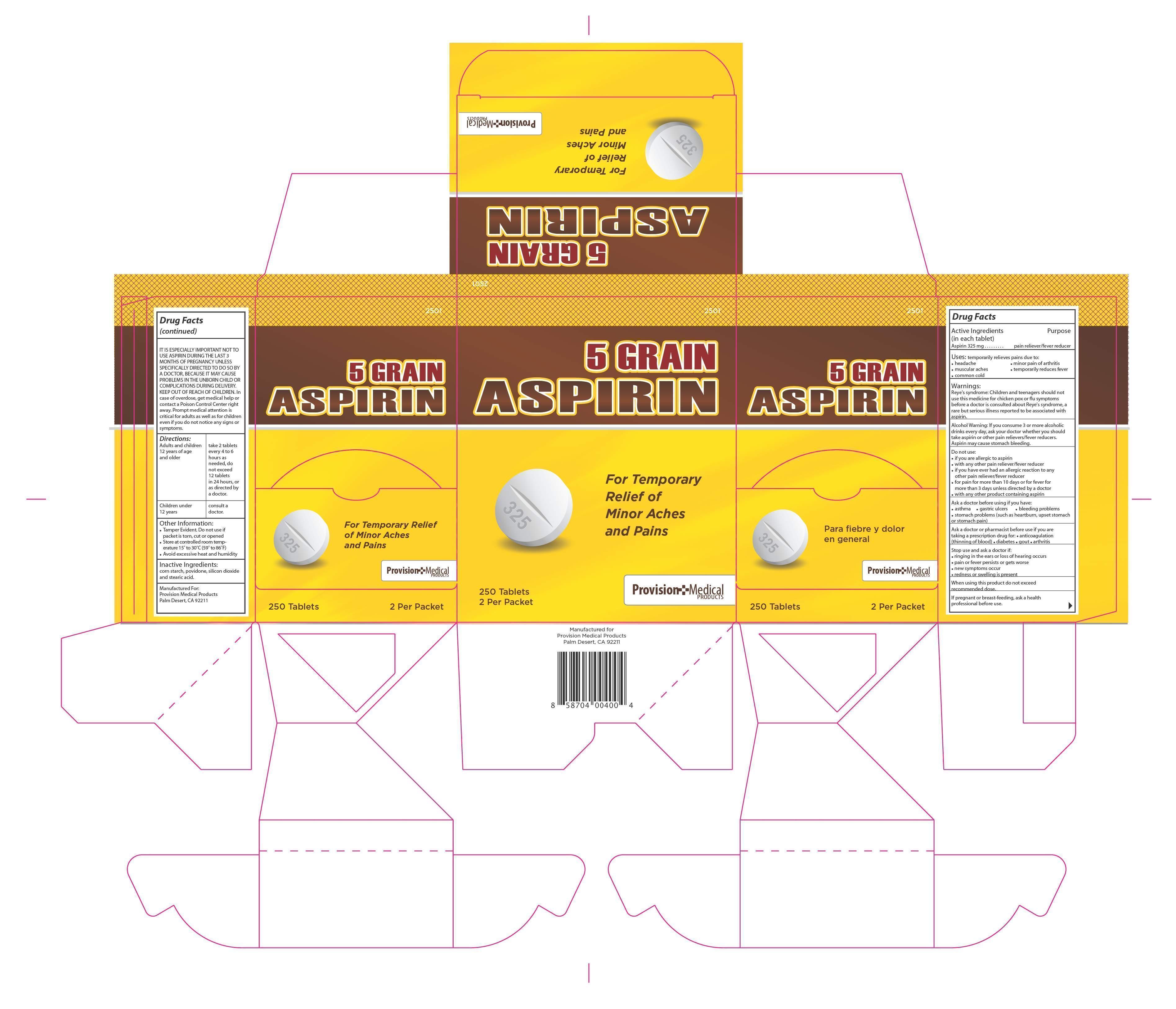 5 GRAIN ASPIRIN BOX