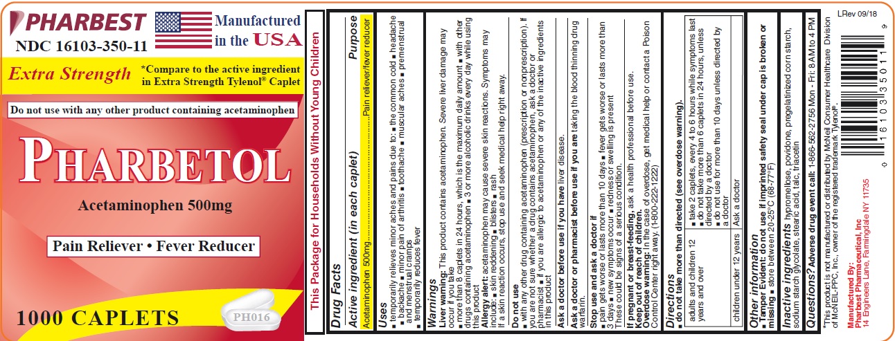 Pharbetol 500 mg Caplet Product Label Image