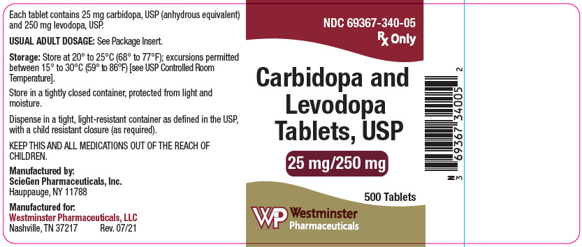 PRINCIPAL DISPLAY PANEL - 25 mg/250 mg Tablet Bottle Label