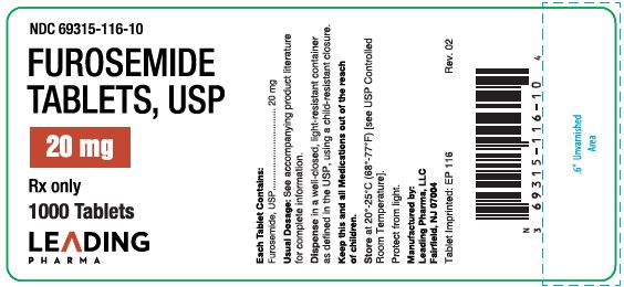 furosemide 20mg 1000tabs