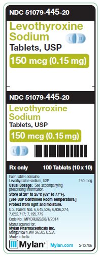 Levothyroxine Sodium 150 mcg (0.15 mg) Tablets Unit Carton Label