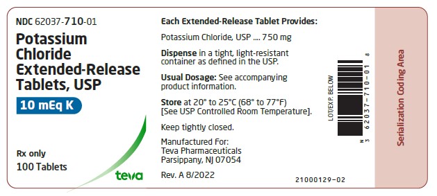 Label, 10 mEq K, 100 Tablets