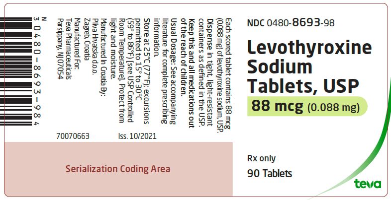 Label 88 mcg, 90 Tablets