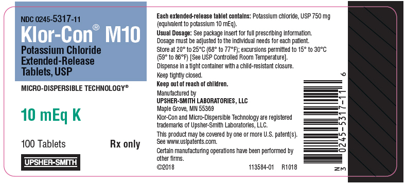 PRINCIPAL DISPLAY PANEL - 10 mEq K Tablet Bottle Label