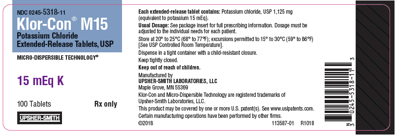 PRINCIPAL DISPLAY PANEL - 15 mEq K Tablet Bottle Label