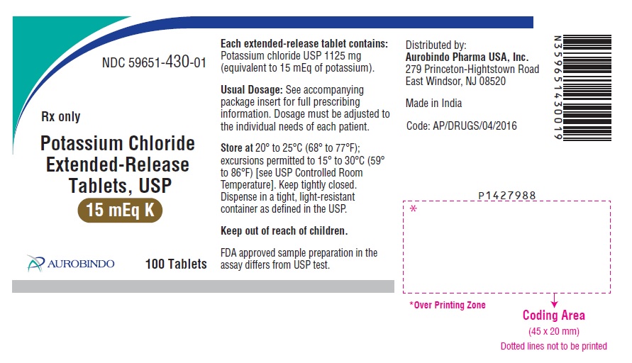 PACKAGE LABEL-PRINCIPAL DISPLAY PANEL - 15 mEq K (100 Tablets Bottle)